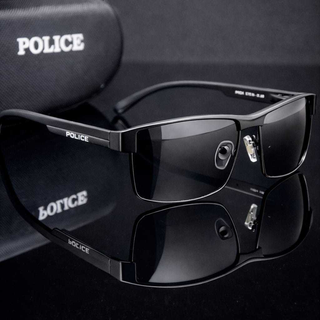 Kacamata Polarized Hitam Pria Original Import 100% Anti Uv Frame Titanium Gaya Keren- P24
