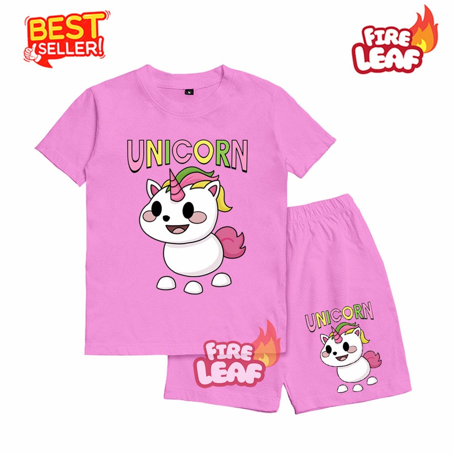 BAJU SETELAN KAOS ANAK ADOPT ME UNICORN