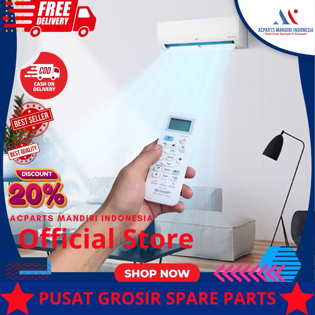 SHARP Air Conditioner AH A5SAY ( AC 1/2 pk ), Remote control ac sharp tipe split AH-A5SAY