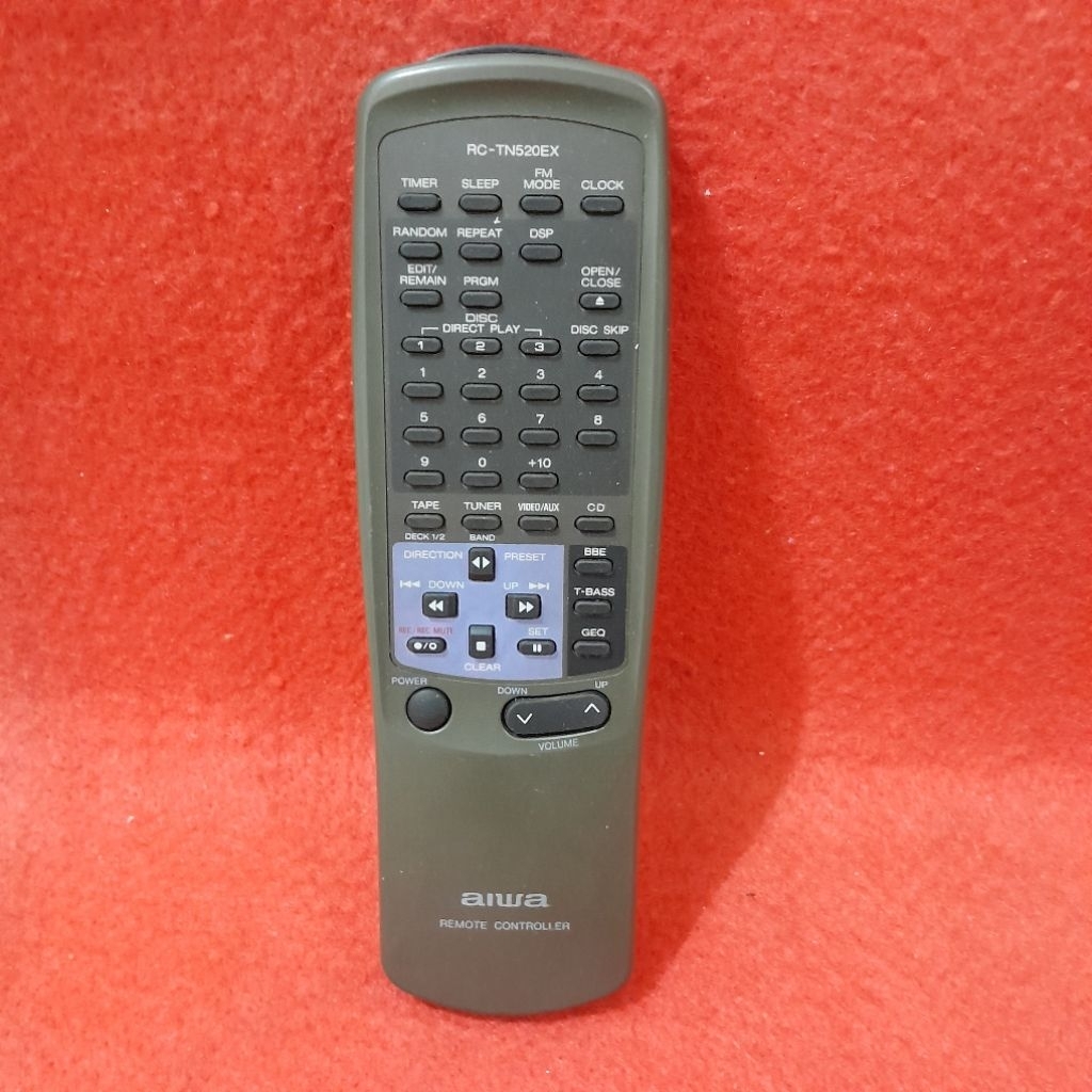 Remote Remot Tape Deck Compo AIWA Original Asli . RC - TN520EX .