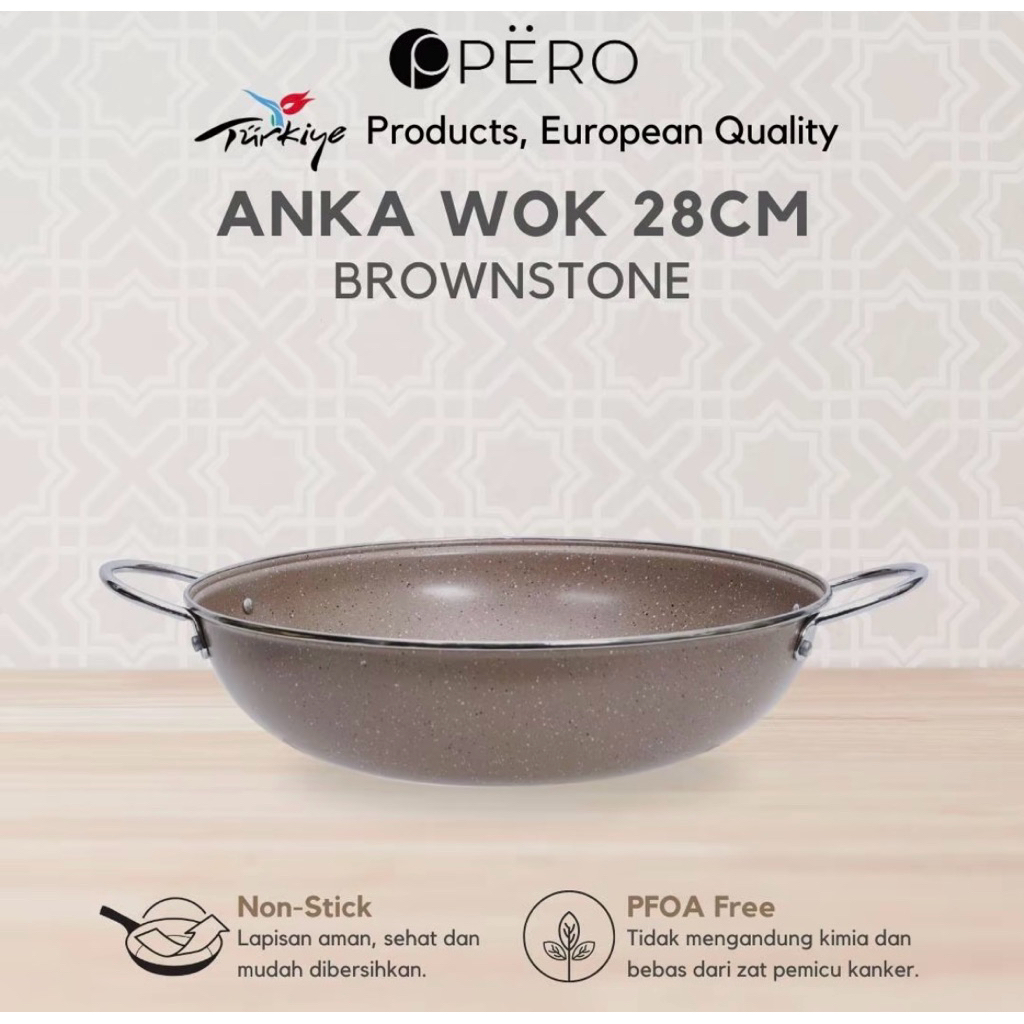 Pero Angka Wok 28 cm Brownstone