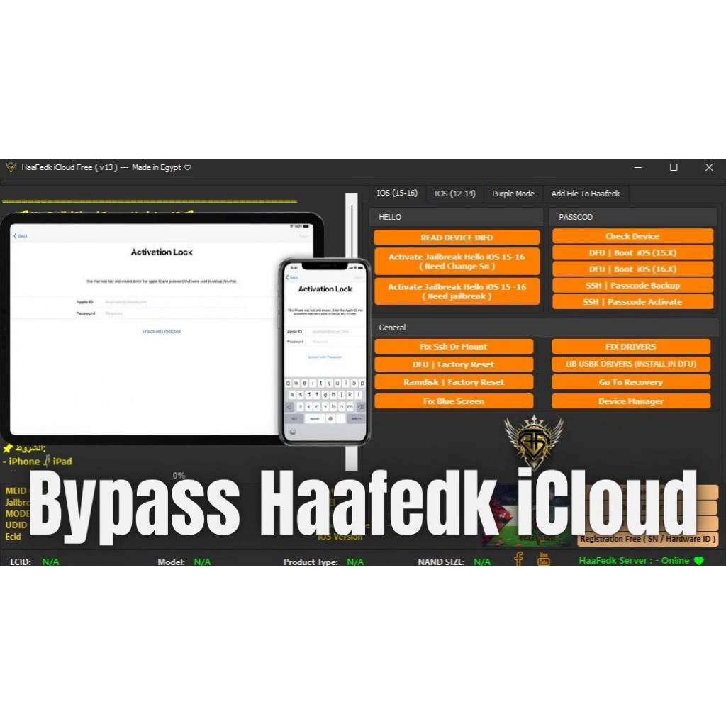 Haafedk iCloud Bypass No File Ramdisk - (Lifetime) Support iPhone 6 to iPhone X