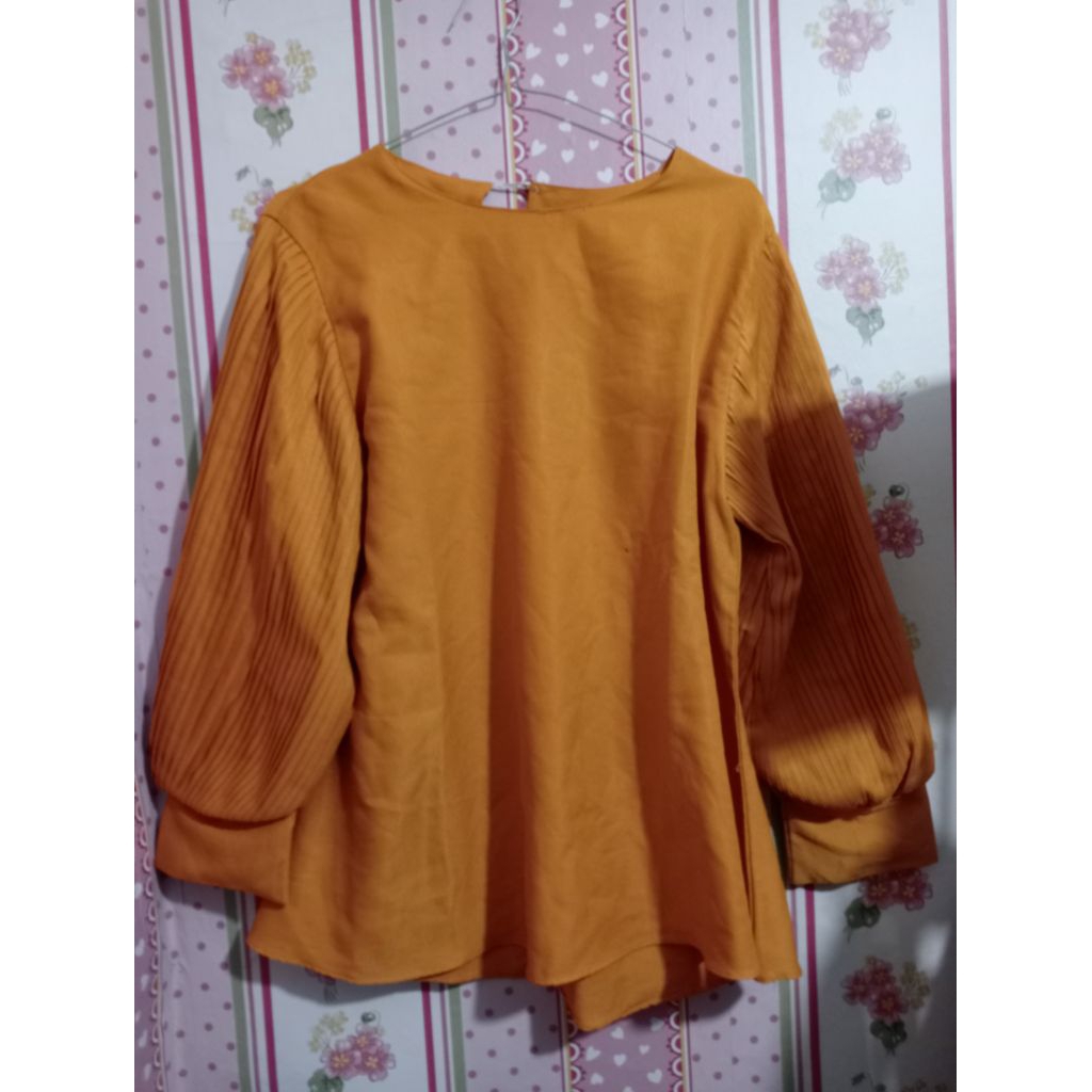 BLUS TANGAN MODEL BALON PLISKET