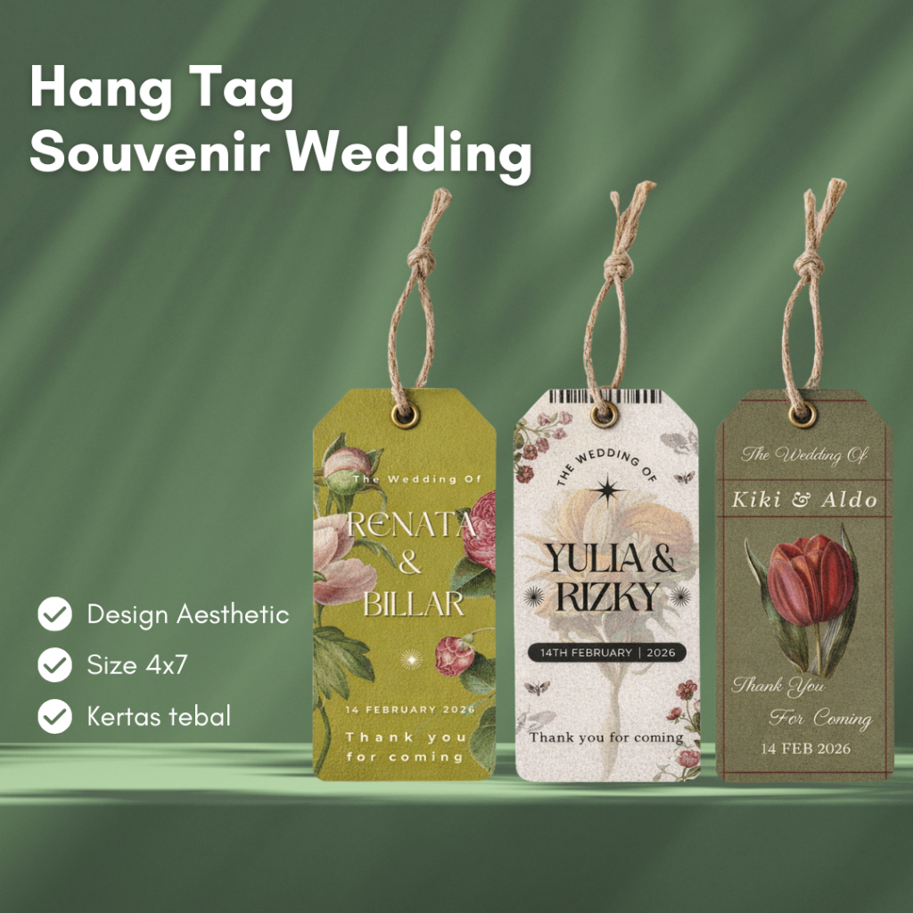 Thank you card souvenir wedding Hang tag souvenir