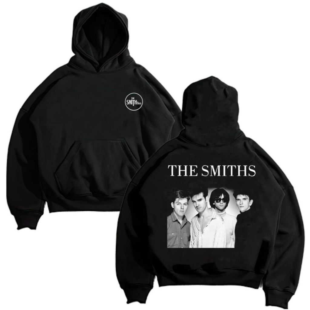 Psycho Crucify "The Smiths" Hoodie Boxy Black Oversize | Hitam | Jaket | Hoodie Band | Hoodie Mafia