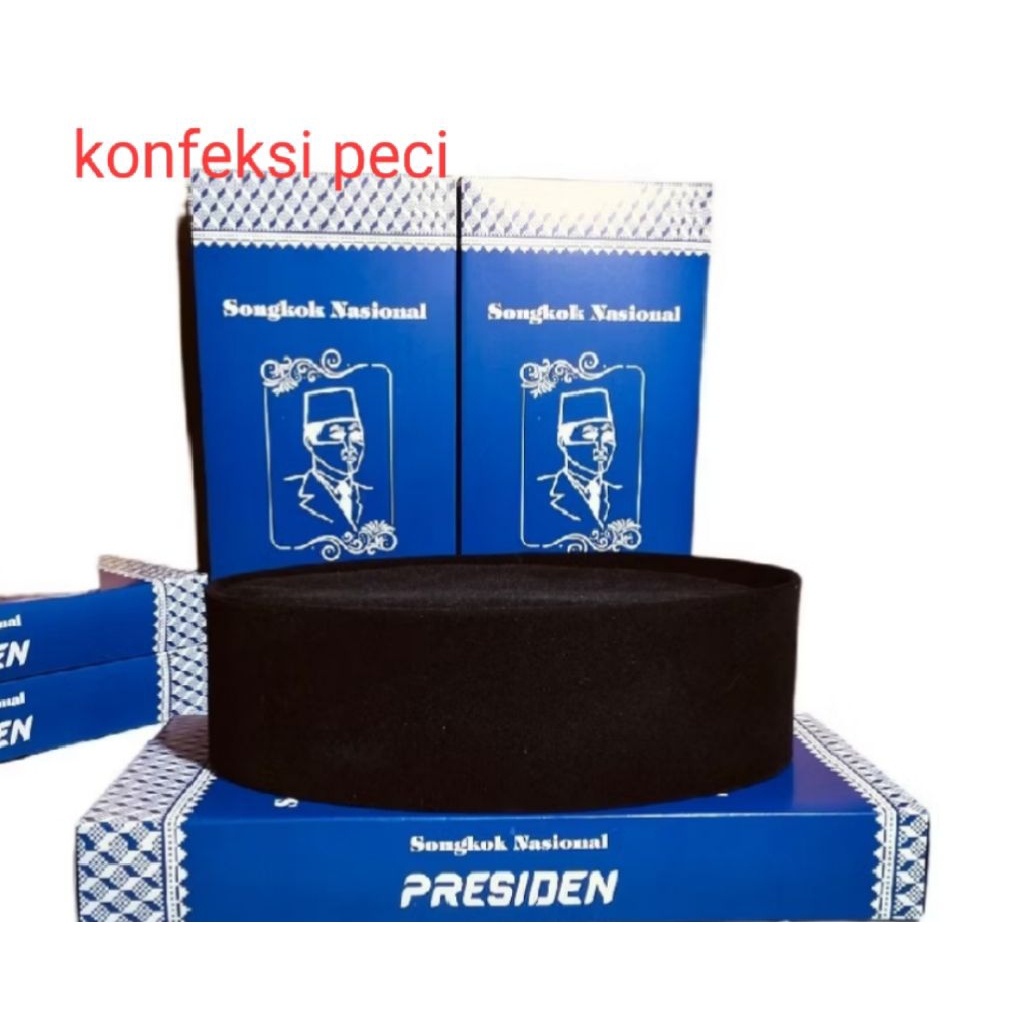 peci songkok hitam Ac tinggi 9cm