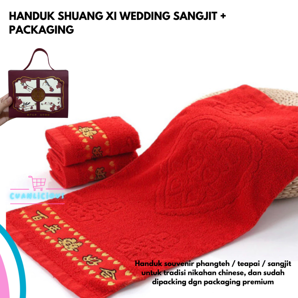 Handuk Shuang Xi Wedding Sangjit + Packaging