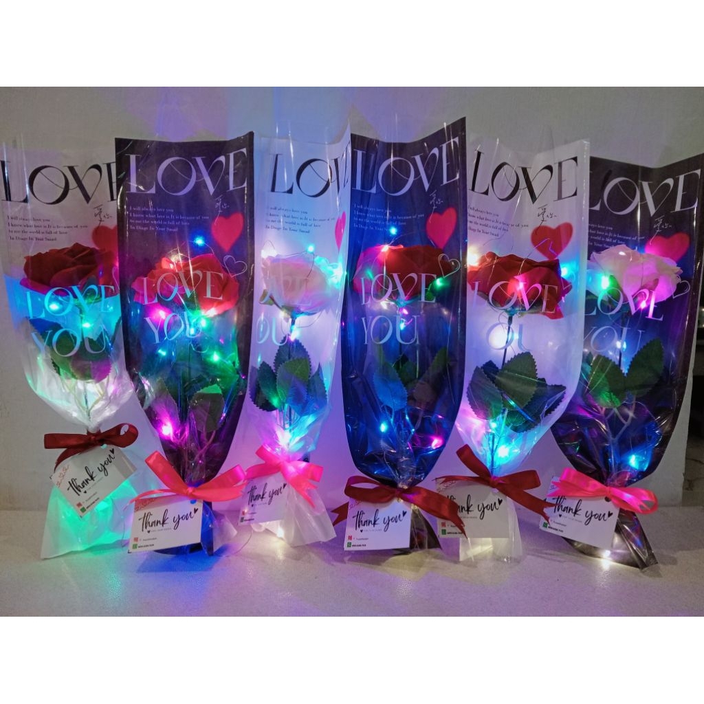 bunga mawar / bunga mawar lampu led / bunga artificial