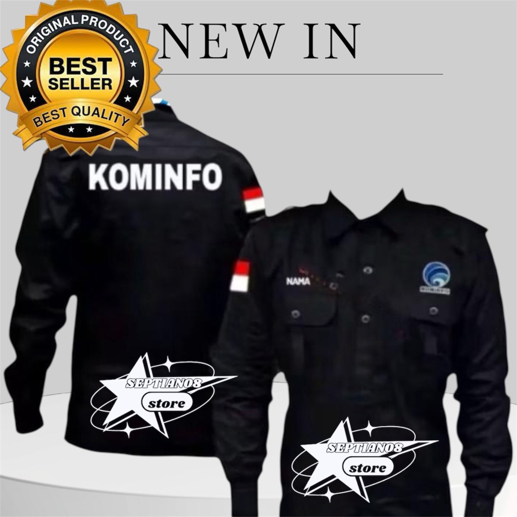 kemeja seragam kominfo terbaru full bordir baju kominfo grais bordir nama