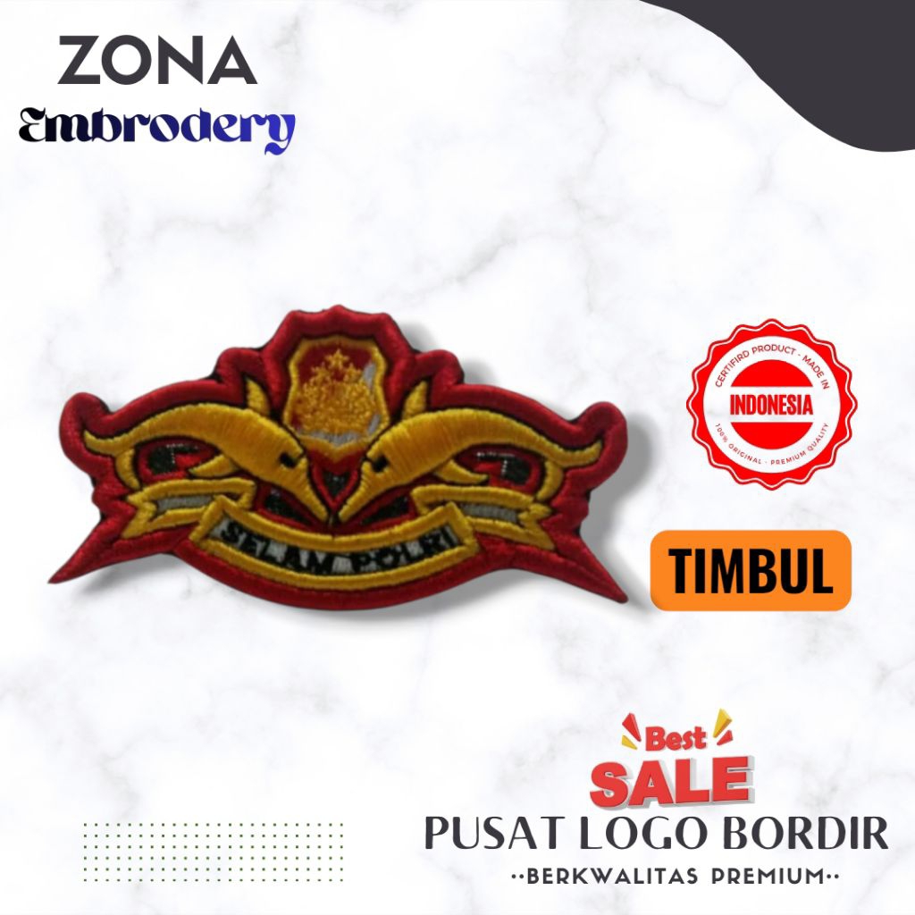 {TIMBUL} BED BORDIR SELAM POLRI KWALITAS BORDIR TIMBUL