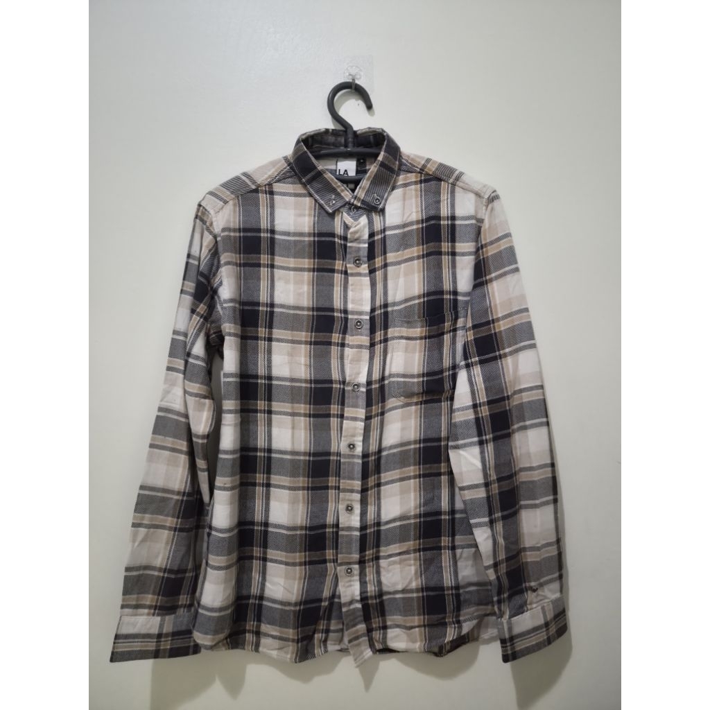 kemeja lengan panjang pria kotak larusso