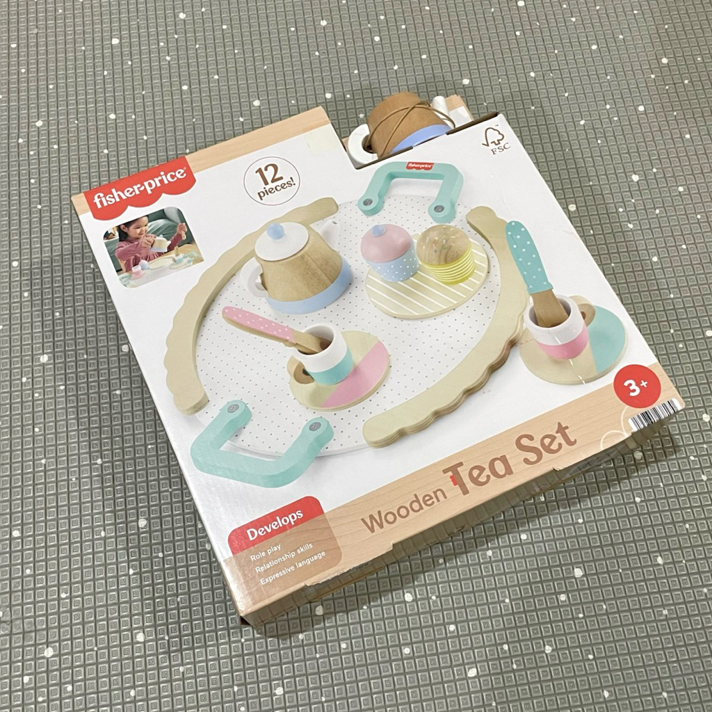 NEW Fisher Price Wooden Tea Party Set | Mainan Edukasi Anak Bayi Baby Balita Batita Edukatif Kayu Te