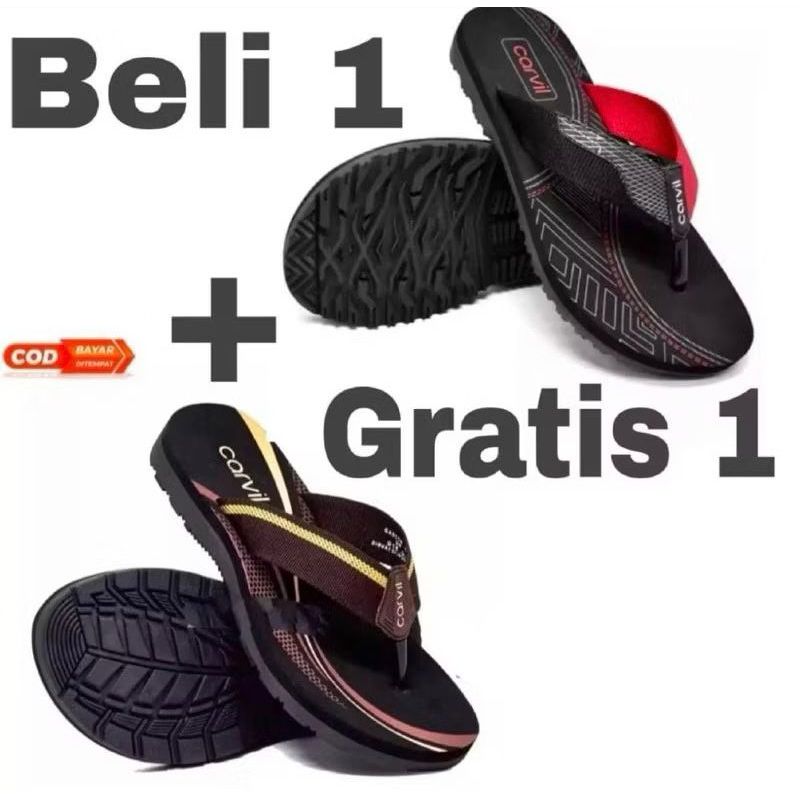 sandal carvil pria dewasa beli 1 gratis 1 tersedia uk 37-42