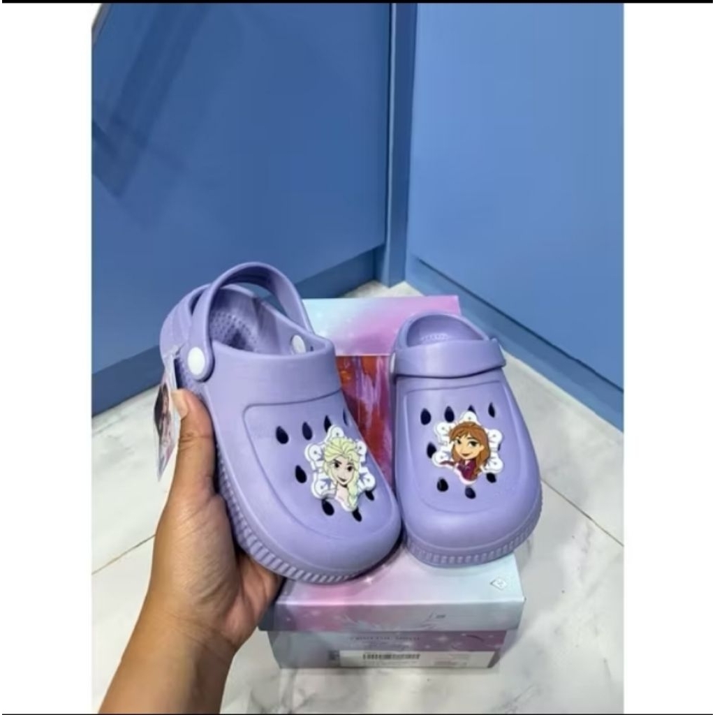 sandal anak full karet ungu Frozen Elsa Anna original store