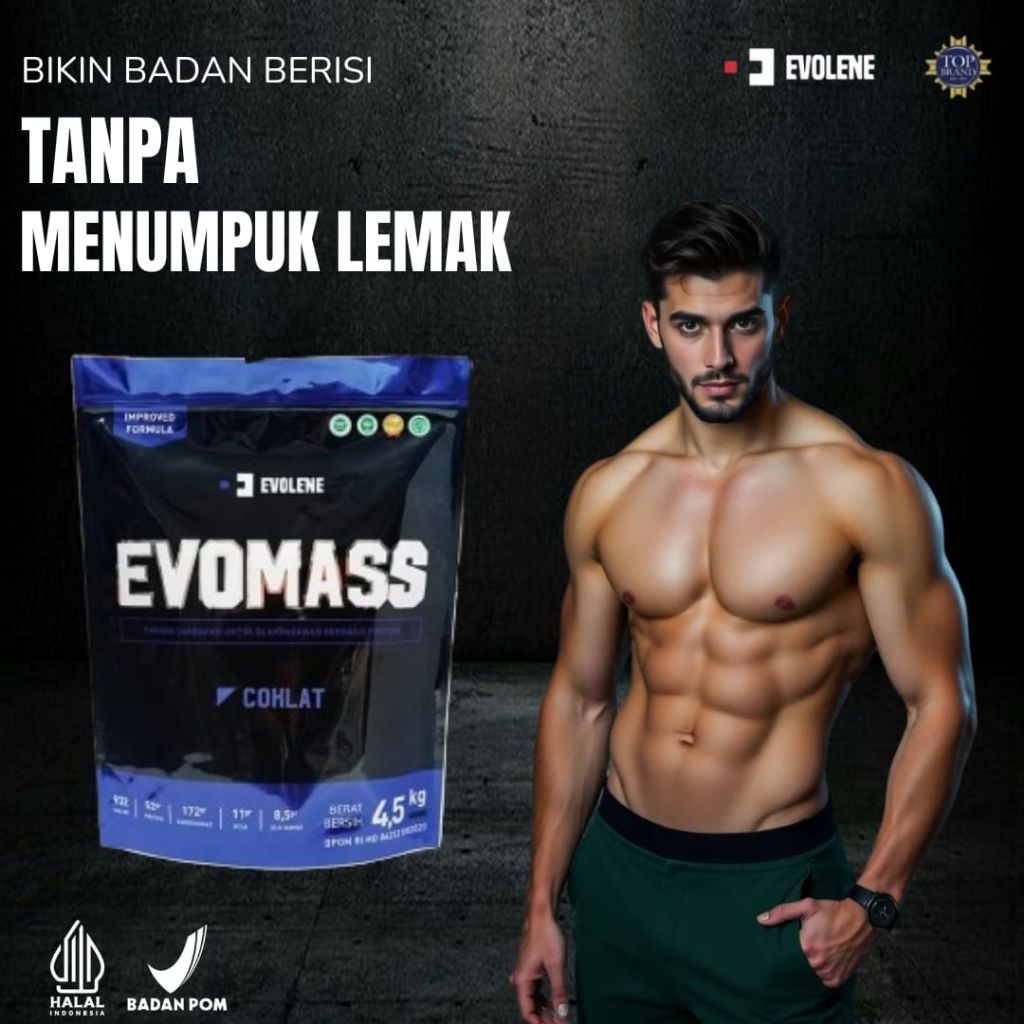 Evolene Evomass Susu Tinggi Protein Suplemen Massa Otot