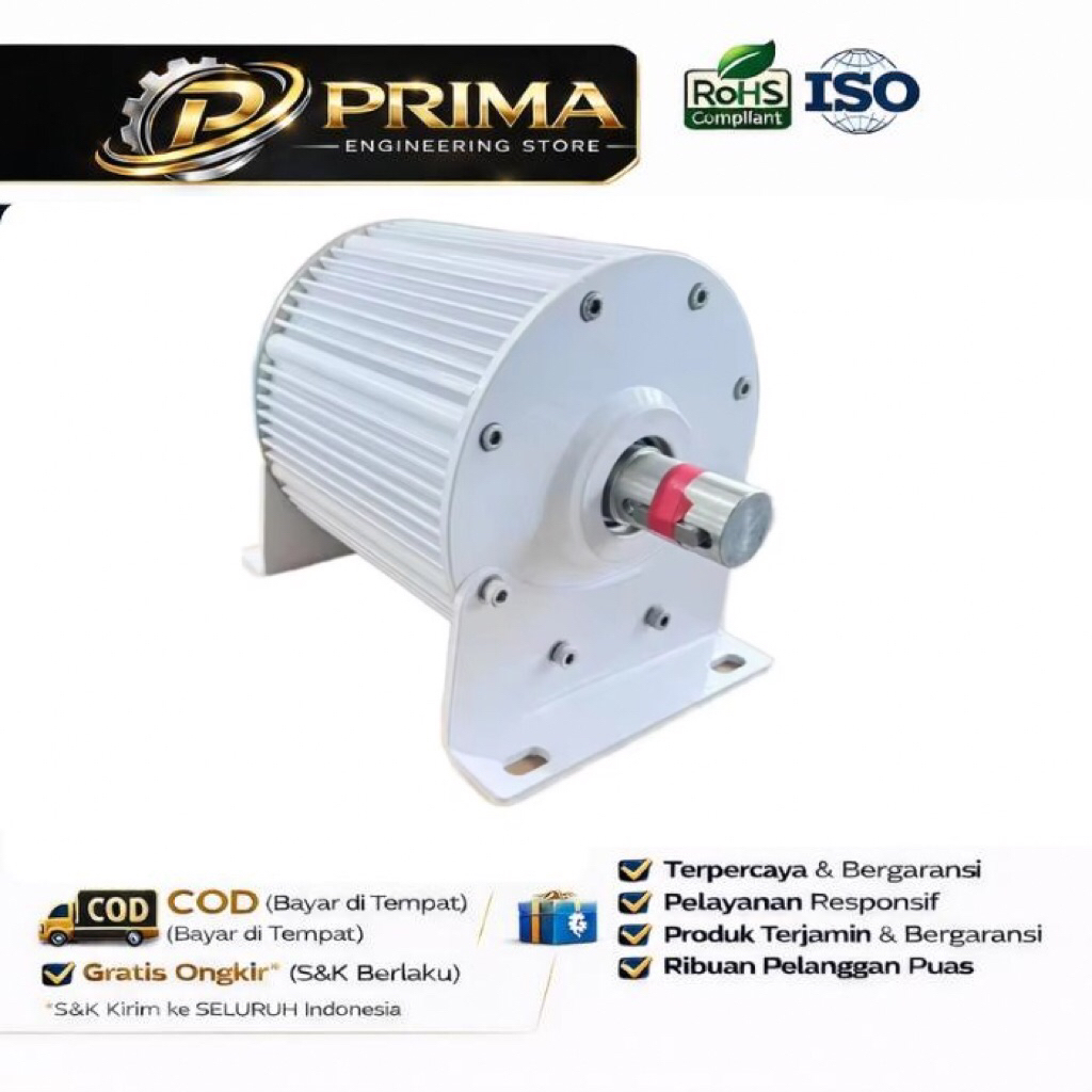 Generator Magnet Permanen Wind Turbine 10Kw 10.000W Alternator Low RPM