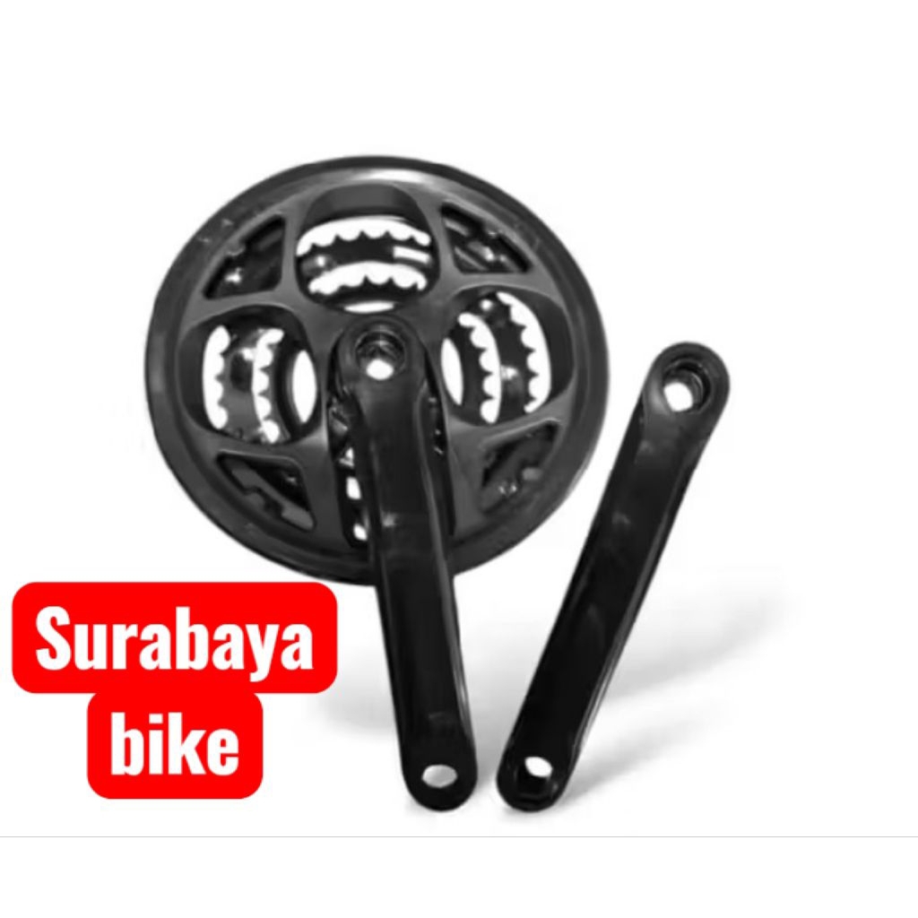 CRANK/PIRINGAN MTB TURANZA 28T 38T 48T PANJANG ARM 170MM KWALITAS TERBAIK