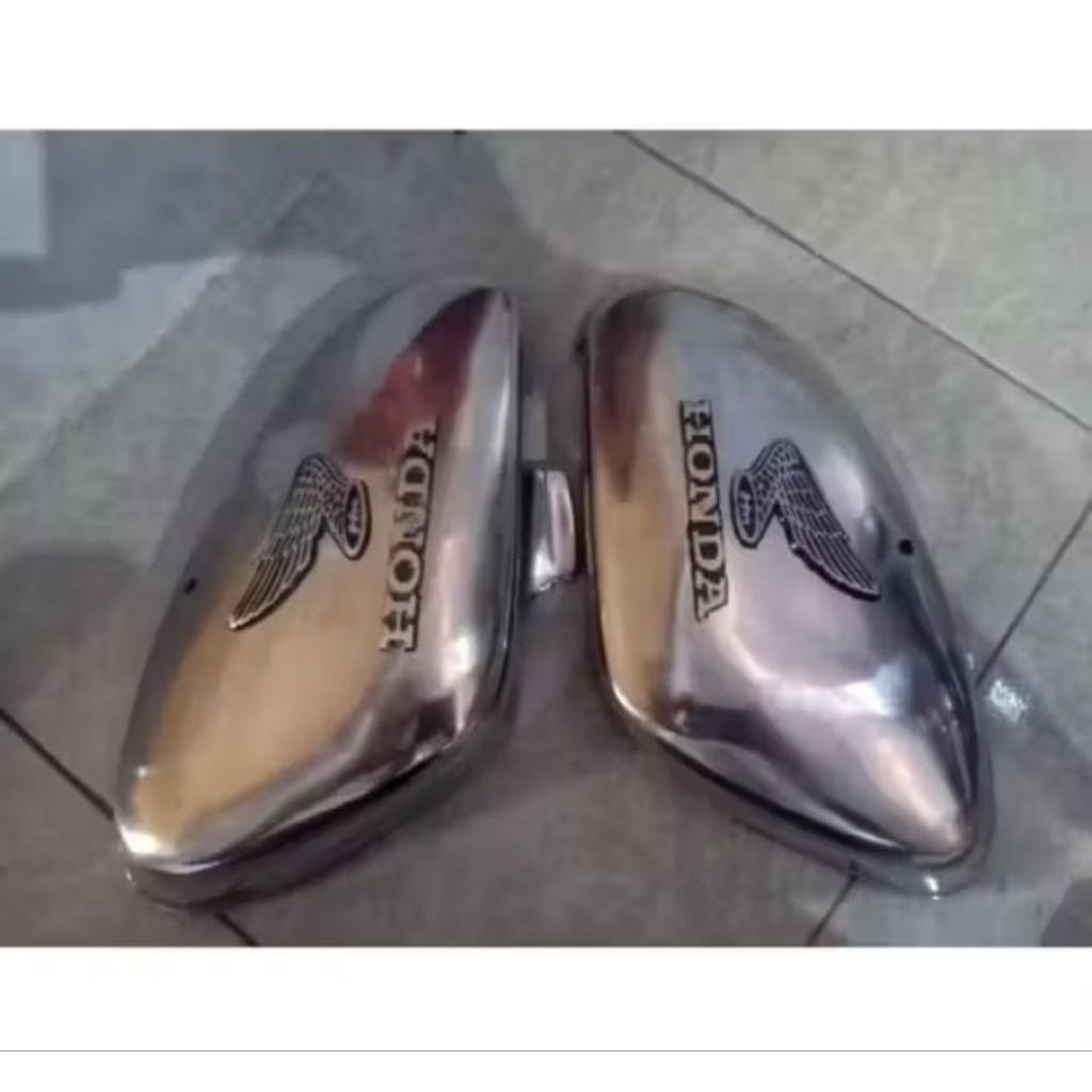 tempong, tutup, box aki 1 set Honda C 70 alumunium Madfi variasi