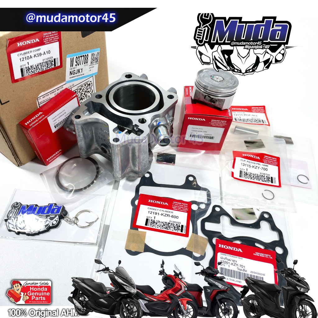 BLOK SILINDER VARIO ADV PCX 150 SET PISTON KIT GASKET OLD NEW 2014 2015 2016 2017 2018 2019 1210A-K5