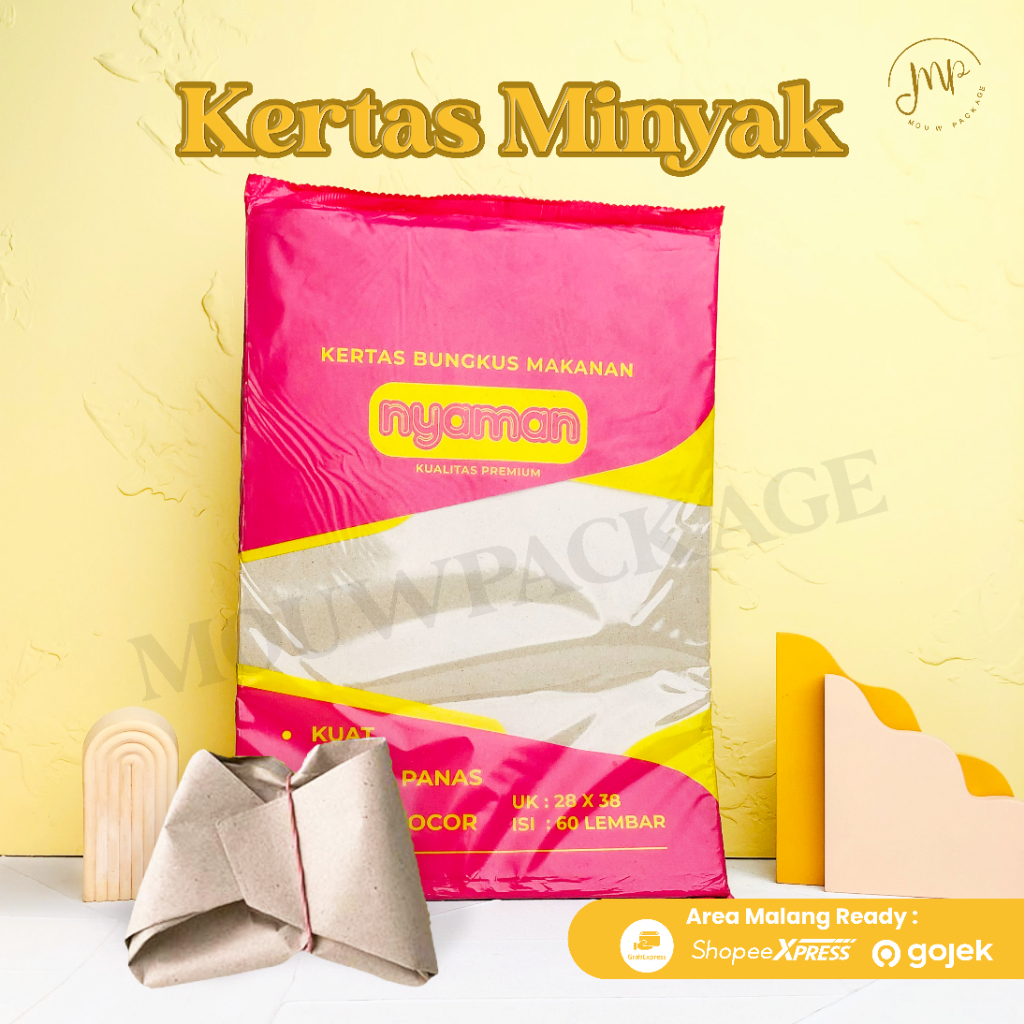 KERTAS NASI BUNGKUS COKLAT WARTEG UDUK UKURAN 28X38 / KERTAS MINYAK NYAMAN