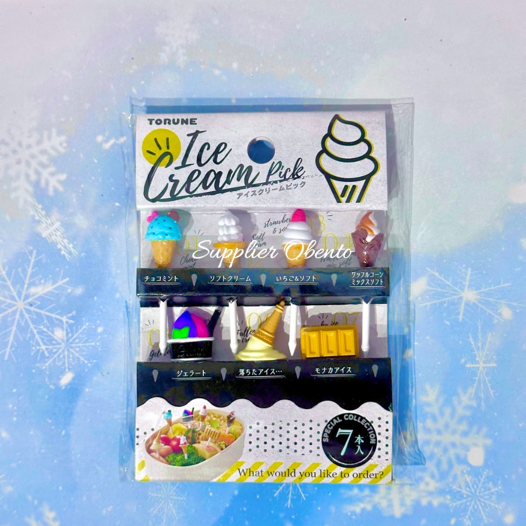 [Torune] Ice Cream Picks Cone Pick Sweet Food Pick Lunch Picks Bento - Tusukan Bento Es Krim Tusben 