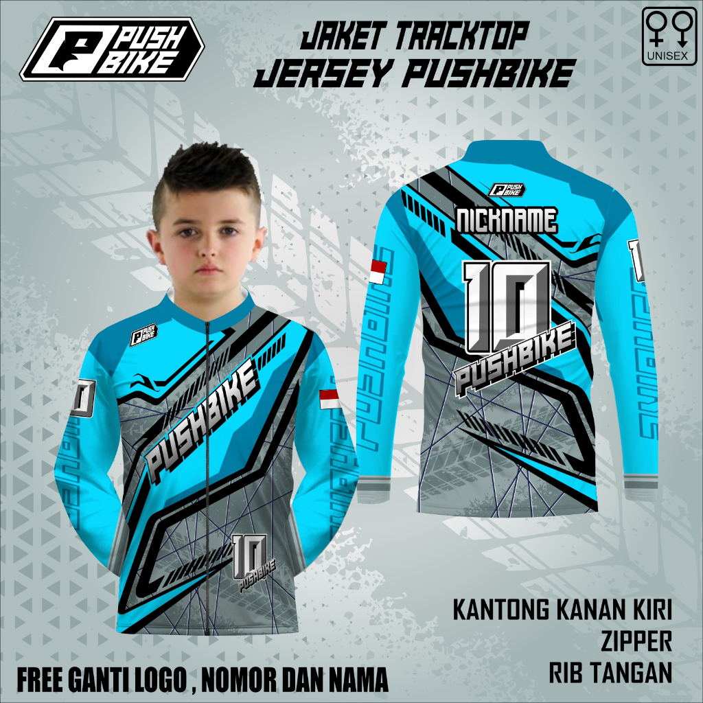Jaket Jersey pushbike anak baju olah raga sepeda balap