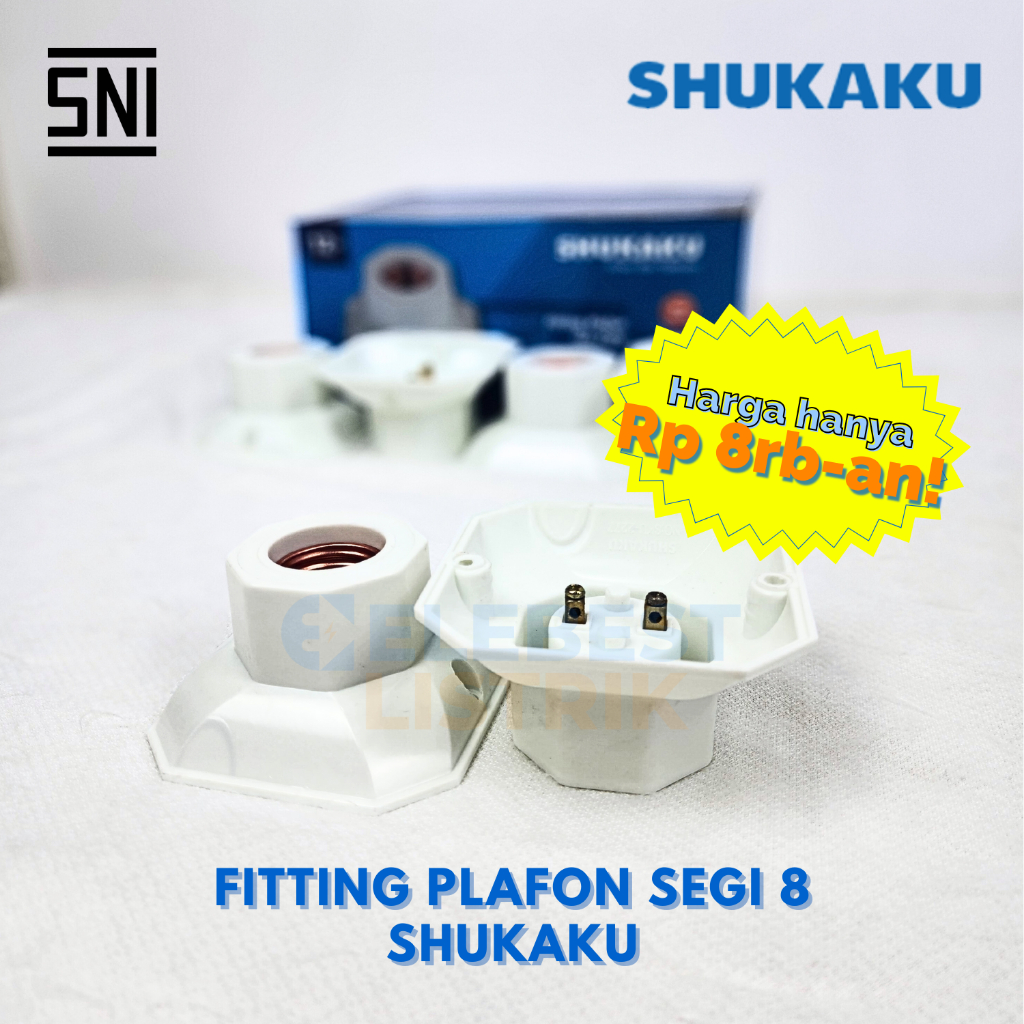 Fitting Lampu Plafon Segi 8 SHUKAKU SKU 2277 Tempel