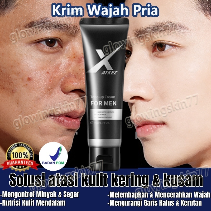 Krim Pria Pemutih Wajah Krim pelembab hidrasi pria 50g Anti Kerut Pelembab Kulit Kering Krim Kerut W