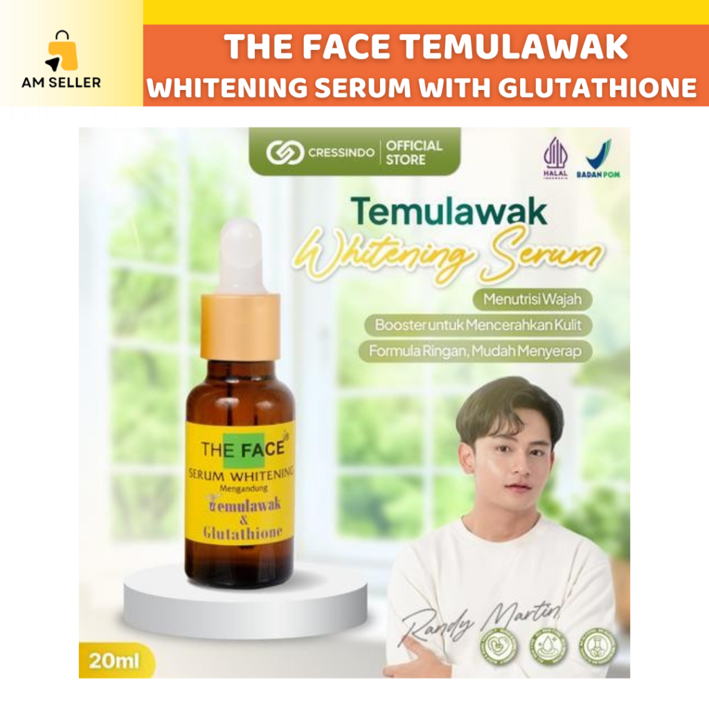 THE FACE Temulawak Whitening Serum with Glutathione 20ml - Serum Perawatan Kulit Wajah