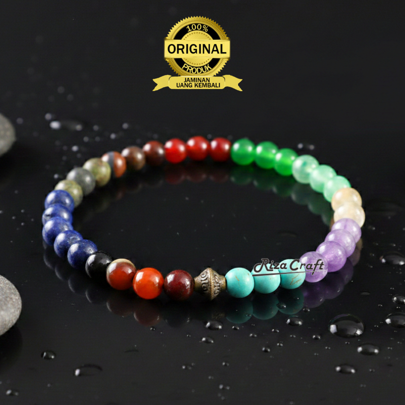 Gelang Tasbih Estetik 33 Butir Batu Akik Kristal Giok Hijau Pirus Biru Blue Aventurine Lapiz Lazuli 