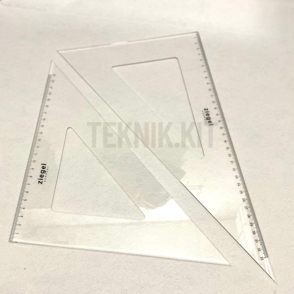 Ziegel Set Segitiga Teknik Original Baru– Penggaris Segitiga 45° & 30°/60° untuk Siswa & Mahasiswa |