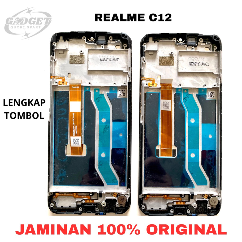 FRAME PAPAN LCD REALME C12 LENGKAP TOMBOL ORIGINAL ASLI COPOTAN