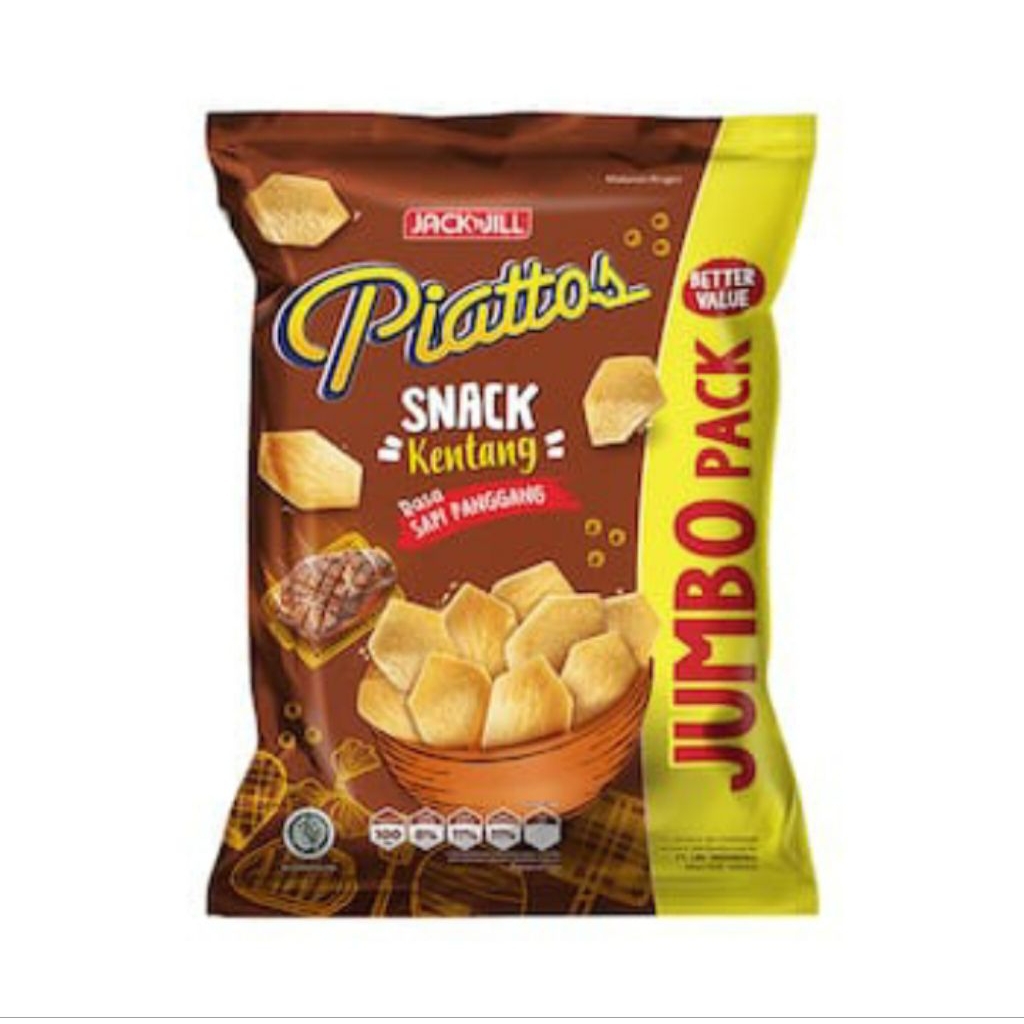 Piattos Snack Kentang Jumbo Sapi Panggang 120g 1carton(16pcs)

