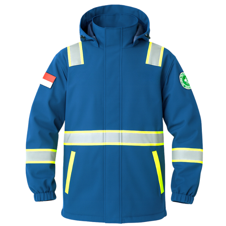 Jaket Tambang Pria/Wanita Taslan – Reflektif, Saku Resleting, Nyaman Outdoor