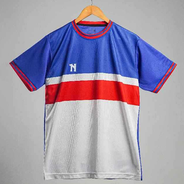 Jersey Futsal Sepak Bola Classic Biru Putih Unisex Baju Olahraga Premium Baju Sport