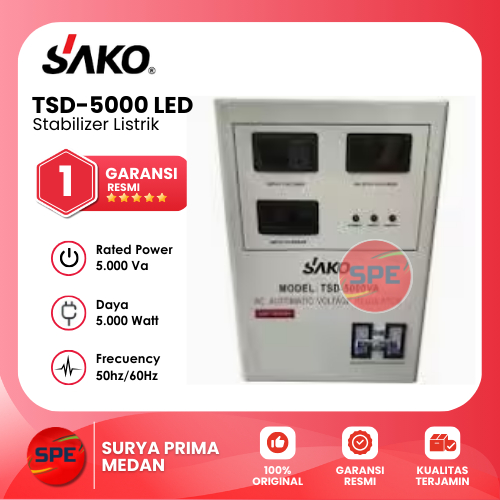 Stabilizer Listrik SAKO Tipe TSD 5000 LED Model Digital TSD5000 (KHUSUS COD MEDAN)