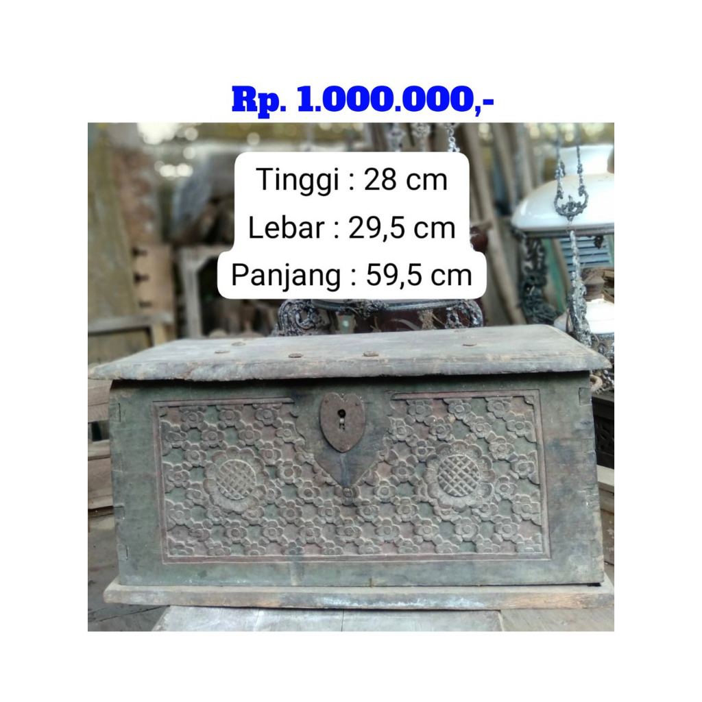 Peti Perhiasan Antik Berukir Kayu Jati