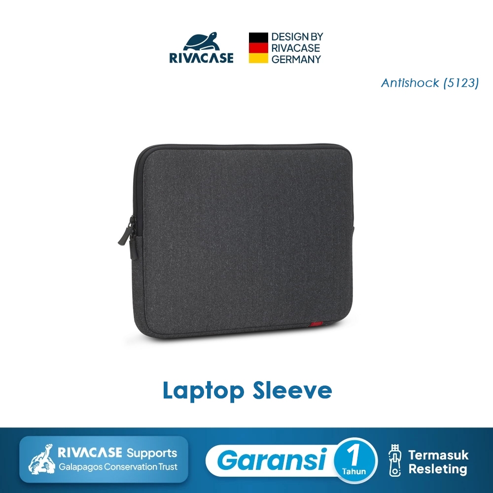 RIVACASE Sleeve Laptop 13.3 Inch MacBook Air Pro M1 M2 M3 Antishock 5123 - Memory Foam Dark Grey Ori