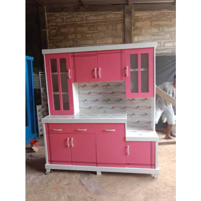 Lemari sayur / Rak Dapur / Lemari dapur / Rak piring Kayu 4 Pintu Blockboard Teakblok Plywood Duco T