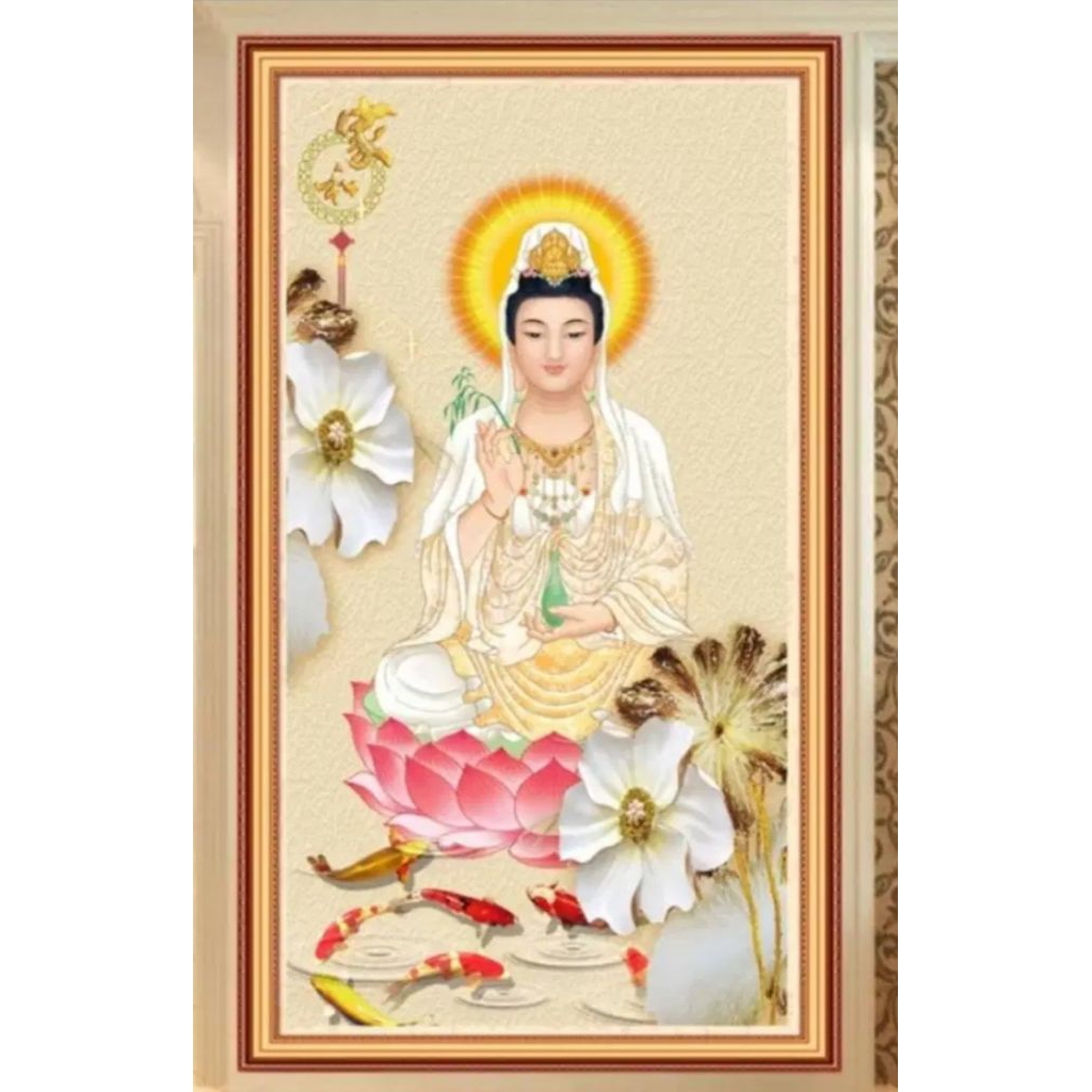 Full Diamond Painting Dewi Kwan Im / DIY / Pajangan Dinding Dewi Welas Asih