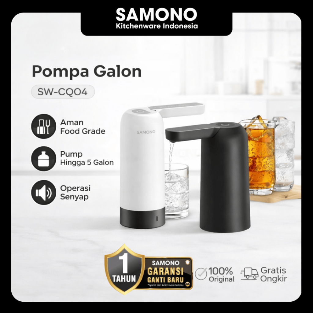 SAMONO Pompa Air Galon Elektrik Free Kabel Micro USB Filter Air Pompa Galon Kran Galon Air Minum  SW