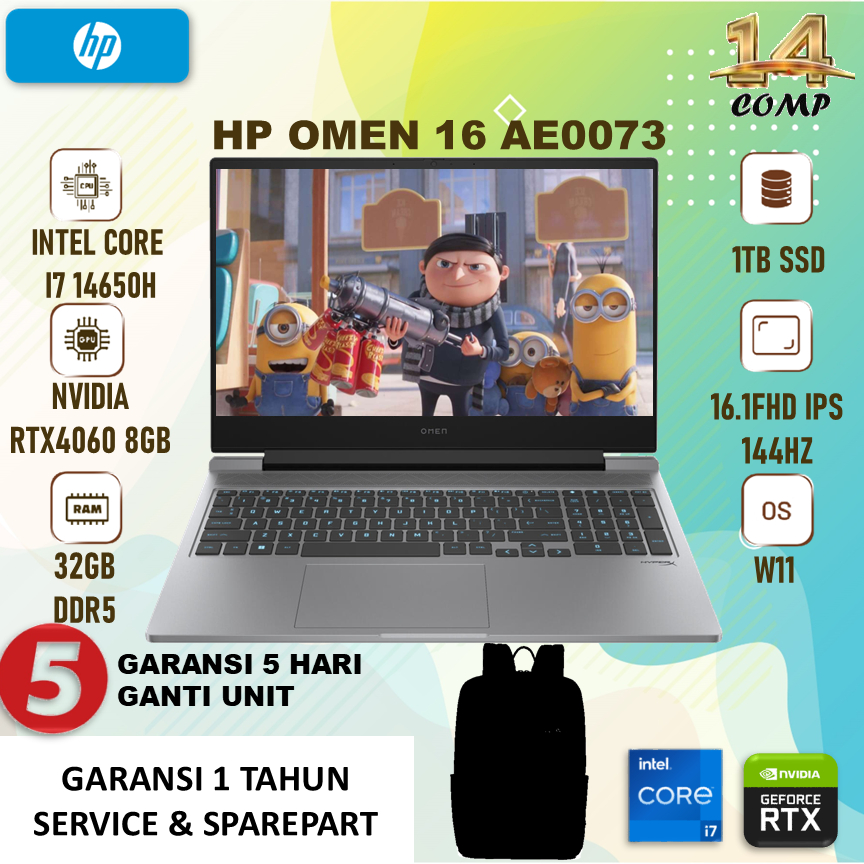 HP OMEN 16 I7 14650 RTX4060 8GB/ 32GB 1TB W11 16.1FHD IPS 144Hz