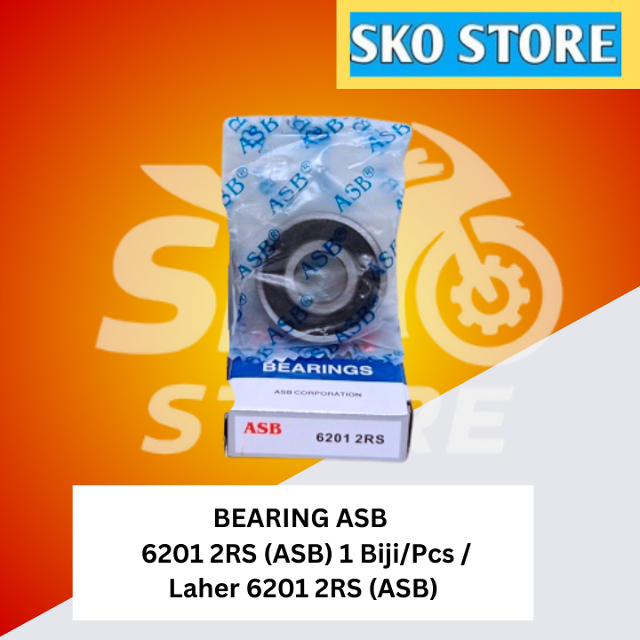 Bearing 6201 2RS (ASB) 1 Biji/Pcs / Laher 6201 2RS (ASB)