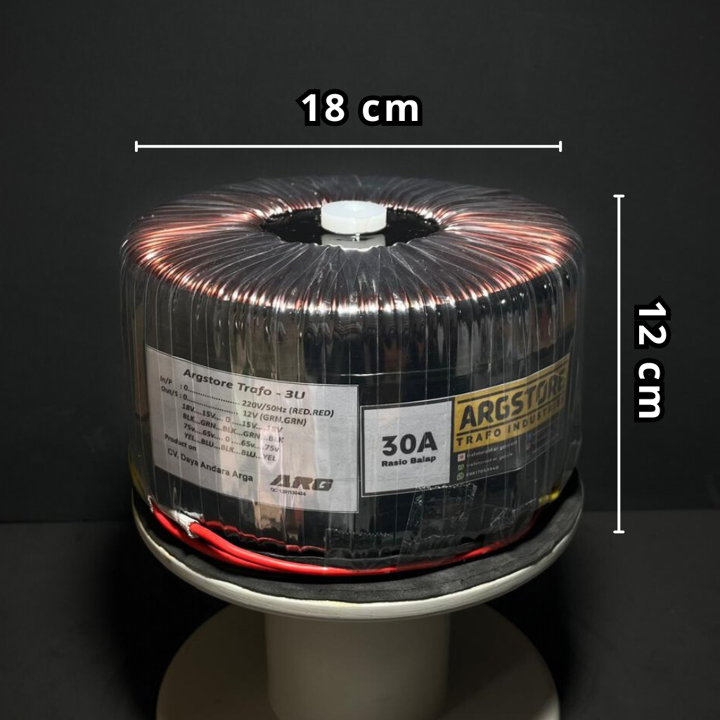 Trafo toroid donat 30A 75V - 65V CT (Ratio Balap) ARG