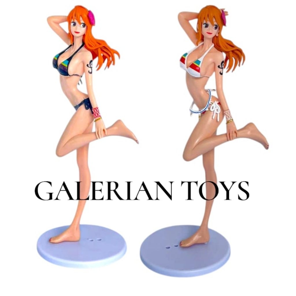 figur one piece nami sweet and cute model standing swimsuit nami beach series sexy