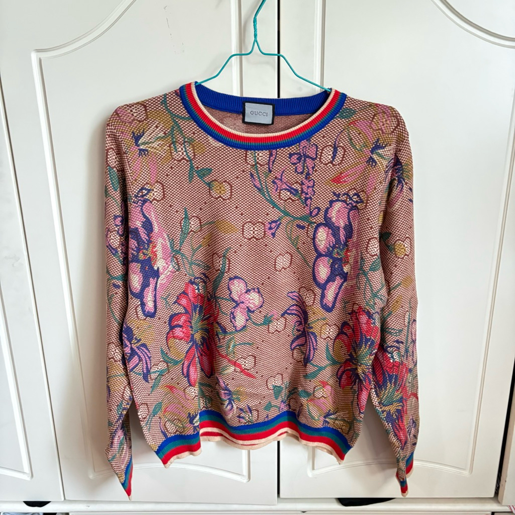 [Preloved] GUCCI - Brown Mixed Sweater (Rare) like new