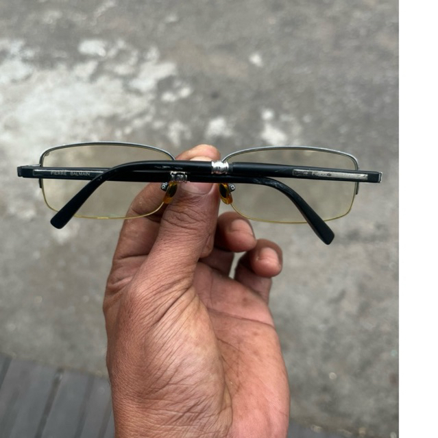 Kacamata Pierre Balmain PB 6216 Titanium Silver Half Rim Vintage Original