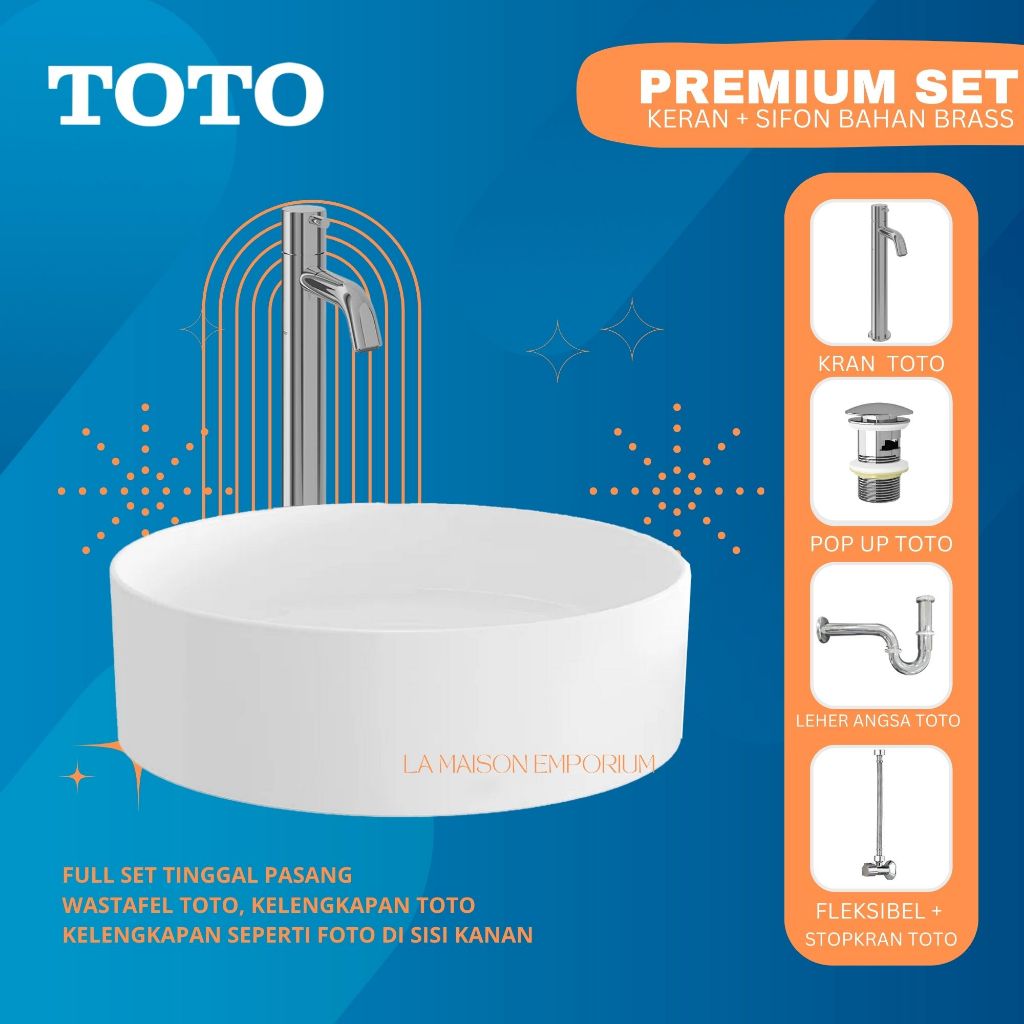 PAKET WASTAFEL TOTO LW573J SILVER / SET WASHTAFEL TINGGAL PASANG LW 573
