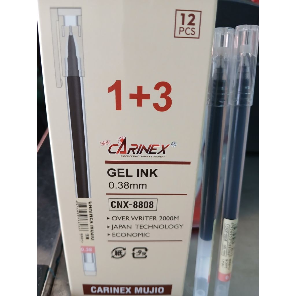 PENA CARINEX MUJIO GEL INK 0,38mm