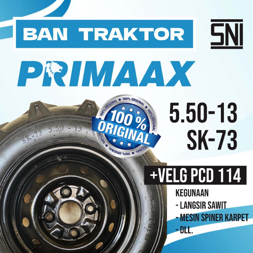 Ban Traktor Ring 13 5.50 + Velg PCD 114